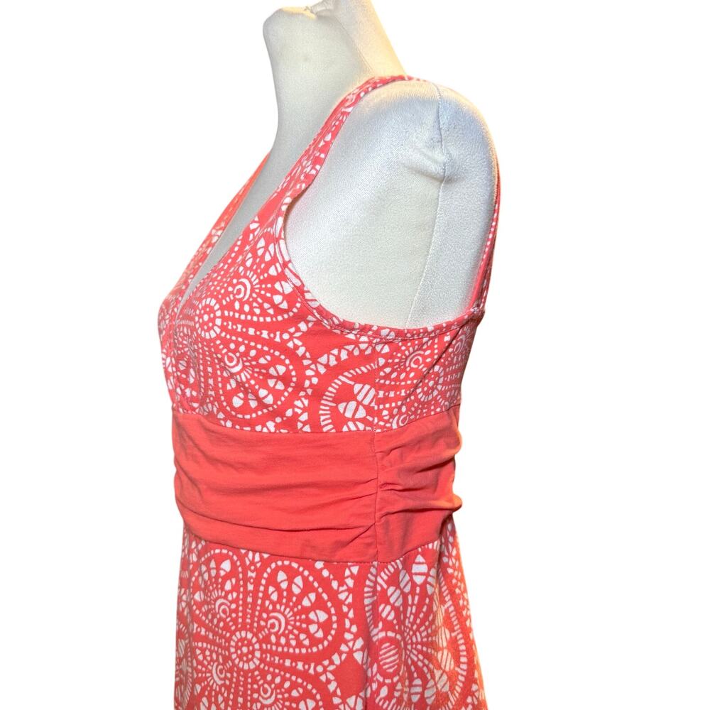 Patagonia Bandha Summer Sundress, Coral Pink Floral Geometric Print, Medium - Picture 6 of 9